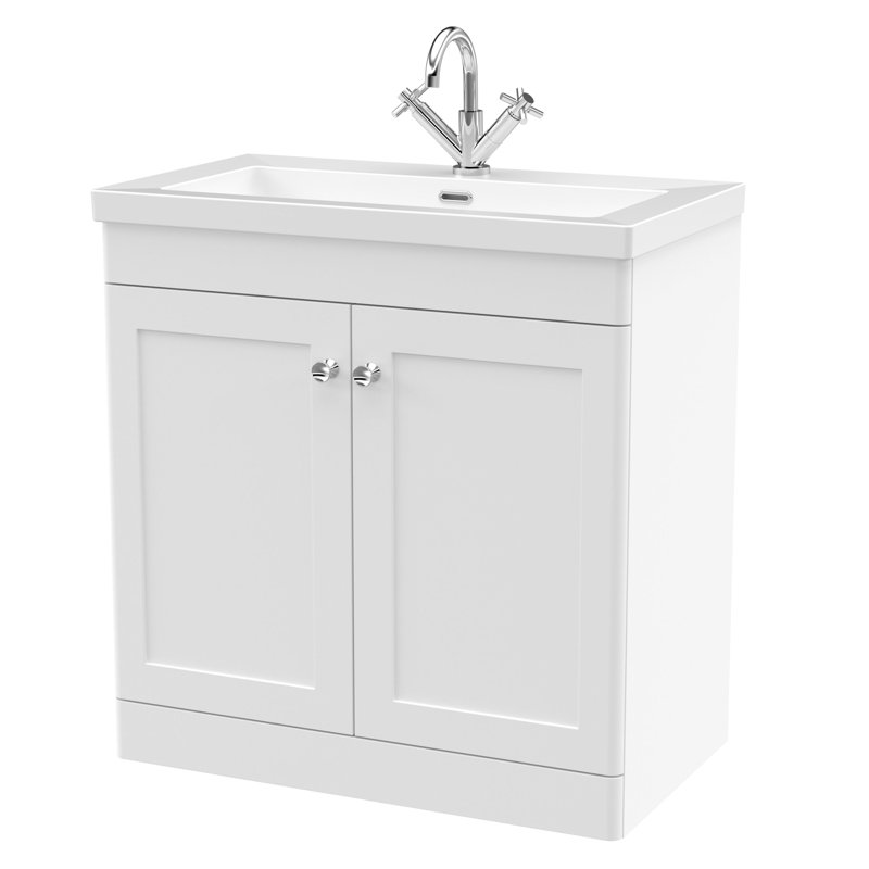 Classique Bathroom Vanity, Satin White, 81.3 cm W