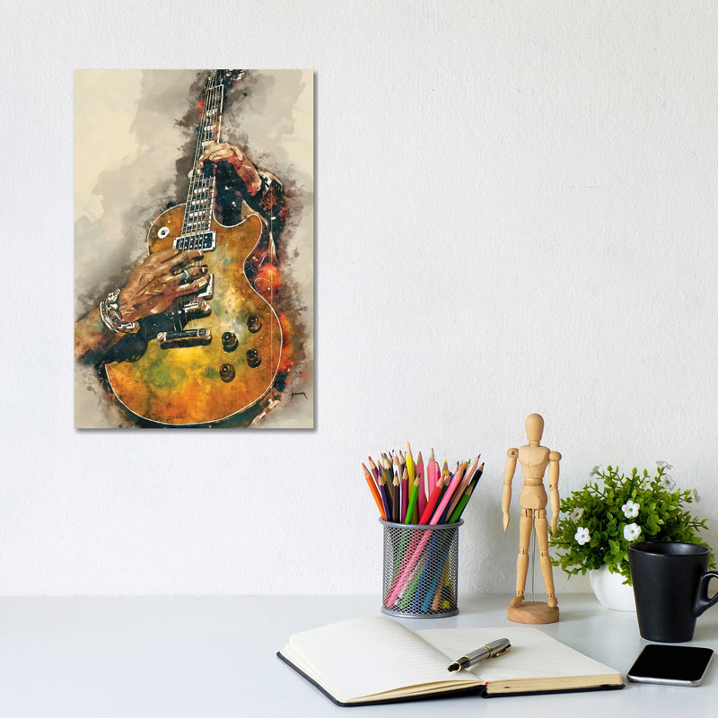 Slash's Electric Guitar - Print on Canvas, No Framed, 20.32 cm H x 30.48 cm W