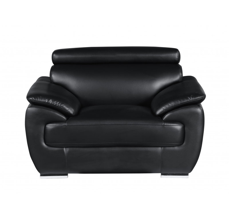 Three Piece Indoor Black Genuine Leather Six Person Seating Set Three Piece Indoor Black Genuine Leather Six Person Seating Set