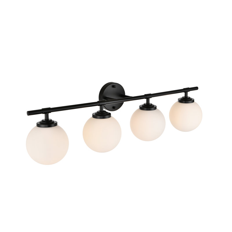 Caillier Armed Sconce, Black, 10" H x 33" W x 33" D, 4 Light