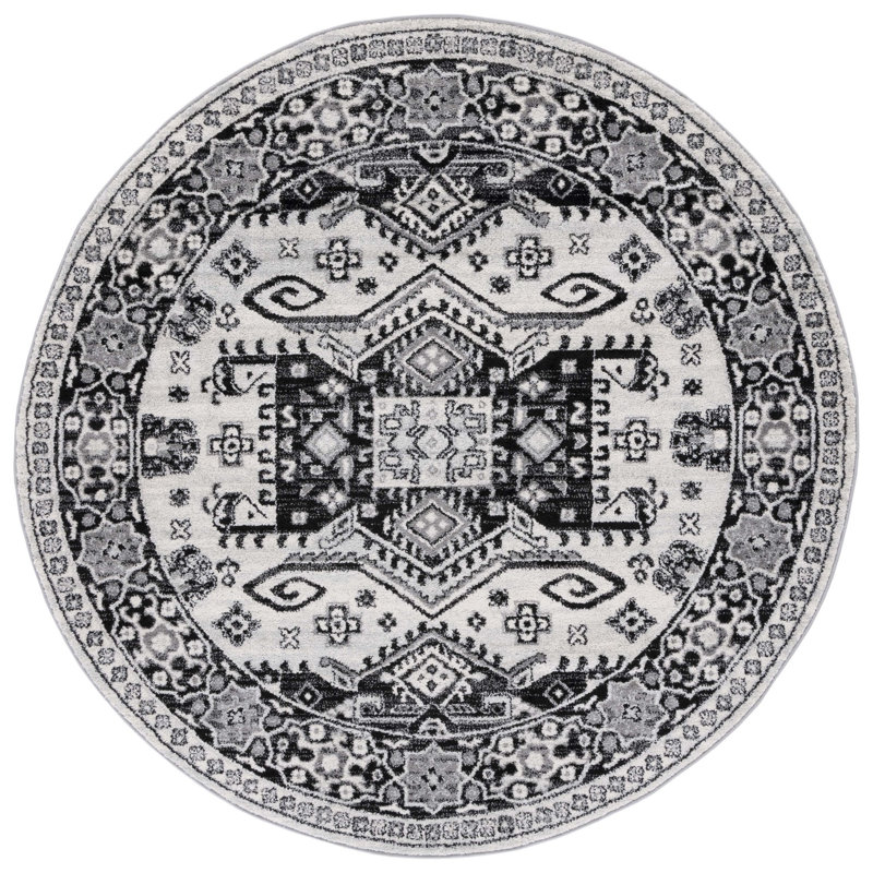 Tulum Performance Oriental Rug, Round 6'7"