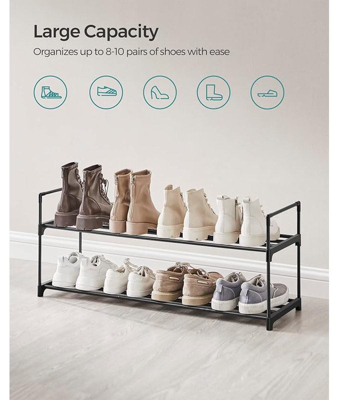 10 Pair Stackable Shoe Rack