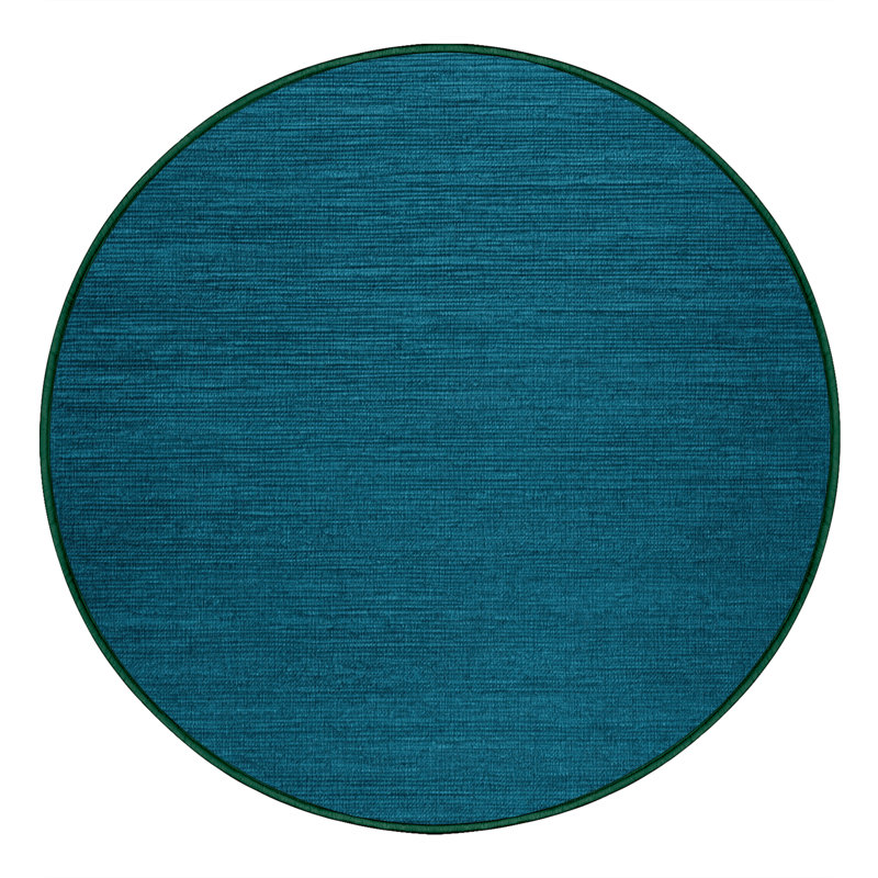 Tapis vert uni lavable à la machine, Rond 7 pi