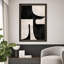 «Mid Century Modern Abstract Black and White Geometric Line Art encadrée, décoration murale»-108571138
