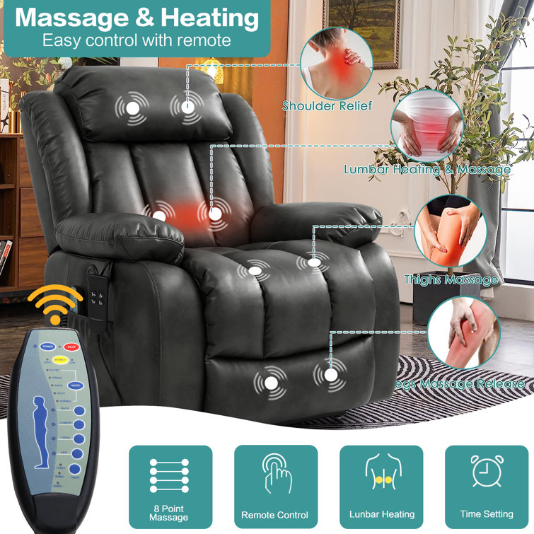Kiertl Large Power Lift Chairs Recliners for Elderly with Massage and  Heater, Extra Wide Overstuffed Lift Recliner, Big Seat Cushion, High Back,  OKIN