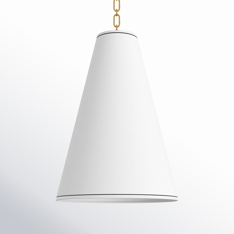 Luminaire suspendu conique à 1 lumière Shia, Laiton vieilli