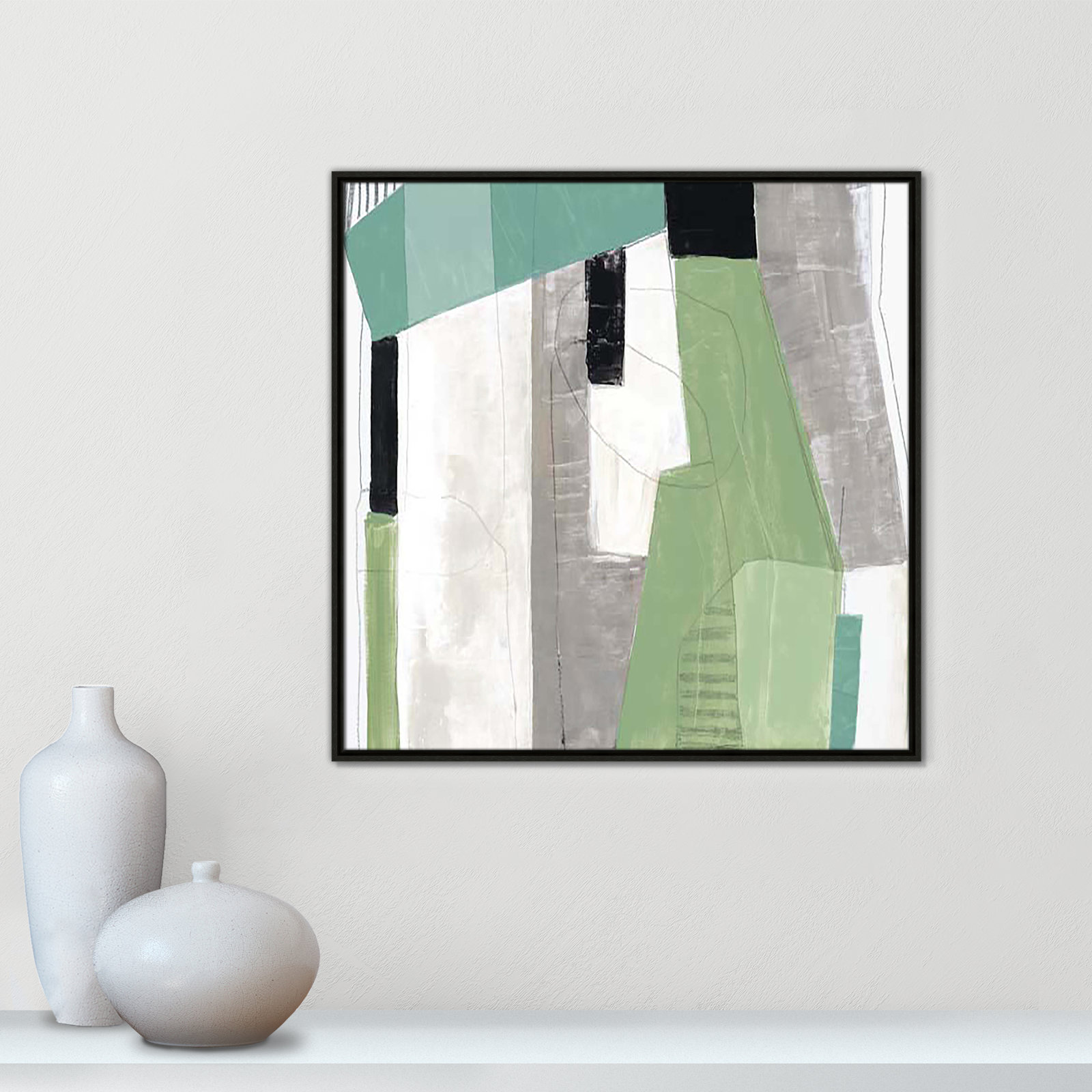 Evergreen Essence I by Tom Reeves, Espresso Floater Framed, 31.5" H x 31.5" W x 2" D