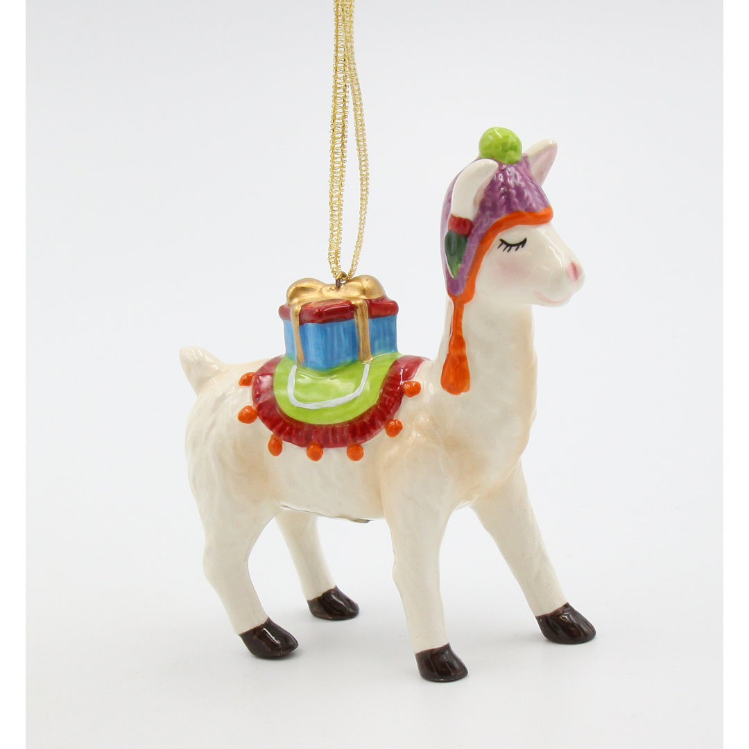 4'' Handmade Ceramic Animals Hanging Figurine Ornament The Holiday Aisle®