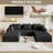 107" U-Shape Cloud Couch, Modern Modular Sectional Boneless Cloud Couch for Living Room, Deep Seat Sleeper Chaise Longue for Living Room, No Assembly Required-343318312