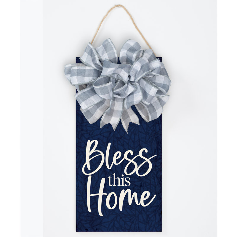 Bless This Home Wood Plaque 13.625"x6.75"