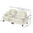 Beige Chenille 2-seater Sofa With Removable Skirts-1757091485