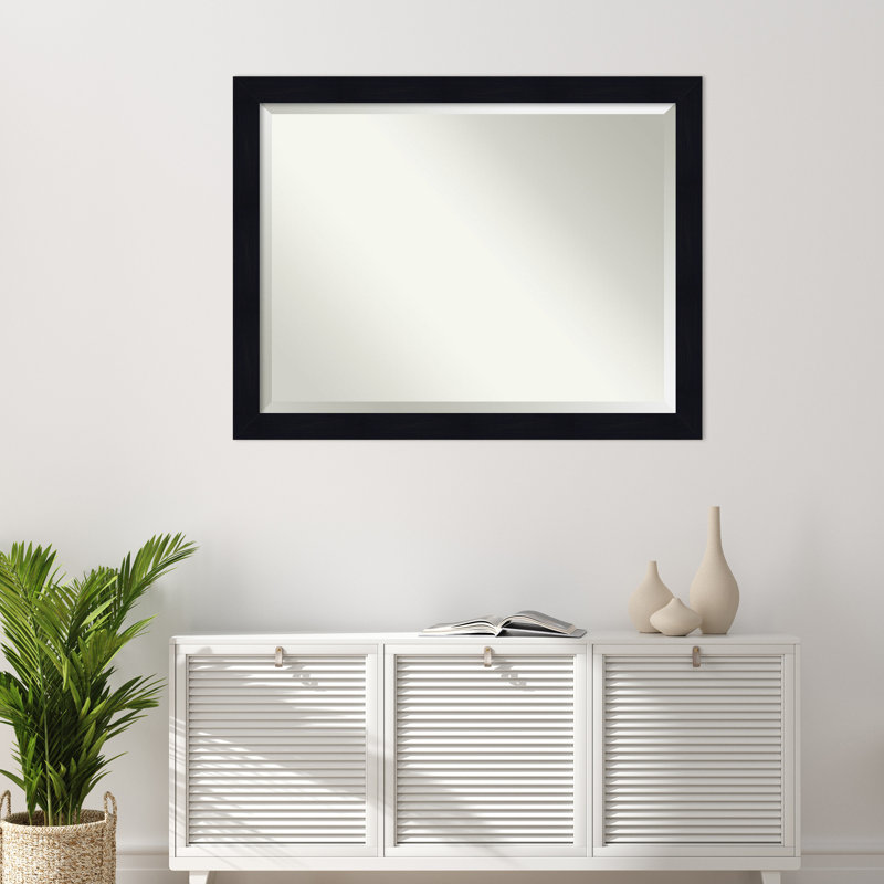 Miroir décoratif biseauté Taveras, H 34,25 po x l 44,25 po, Bleu marine