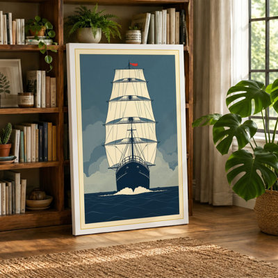 Tall Ship at Rest Vintage - Wrapped Canvas