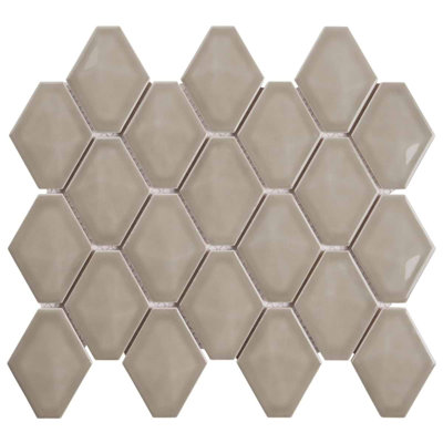 Brookline Diamond 3x4 Glossy Ceramic Mosaic Tile