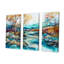 Ensemble de décorations murales paysage turquoise et brun-107755240-107755239