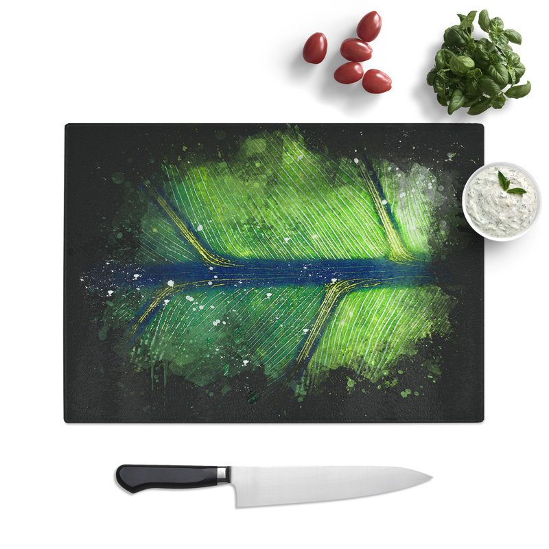 Leaf Detail Paint Splash Chopping Board, 20cm W x 28.5cm L