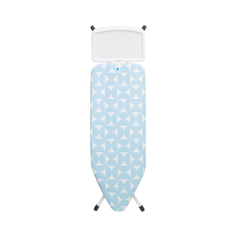 Brabantia Size C Ironing Board with Solid Steam Unit Holder, Sky Blue/White