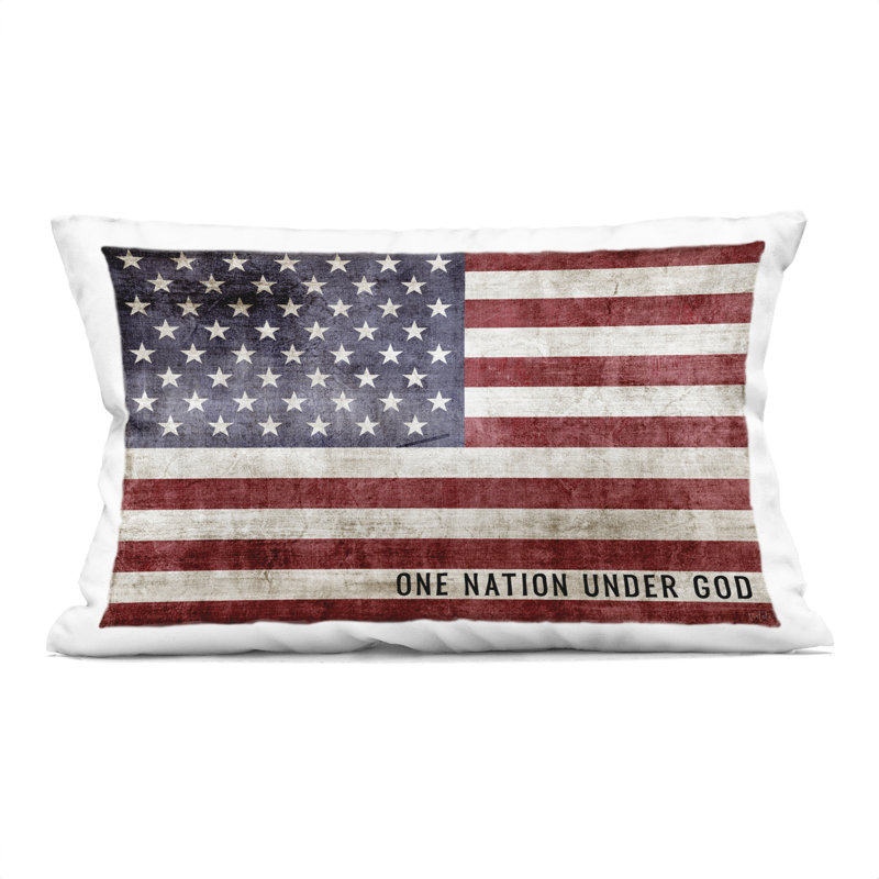 Coussin Patriotic Design par Susan Arnot, Bleu, Rectangulaire H 20 po x l 14 po
