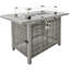 Table de foyer d'extérieur au gaz propane K&K de 43 po, foyer d'extérieur rectangulaire en osier à tissage ouvert de 60000 BTU avec pare-vent en verre pour l'extérieur de la terrasse - gris