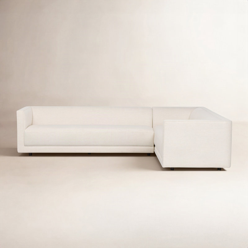 Phillip 2PC LAF Sectional-Crypton Nomad Snow, Right Hand Facing, Nomad Snow Crypton Performance Chenille