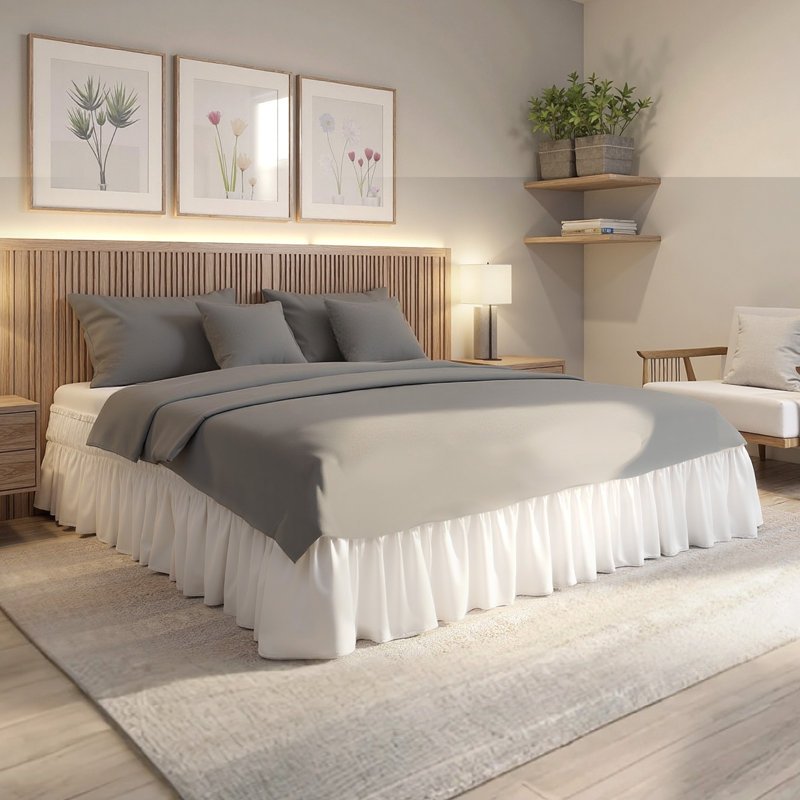 Jupe de lit enroulable pour grand lit taille 15