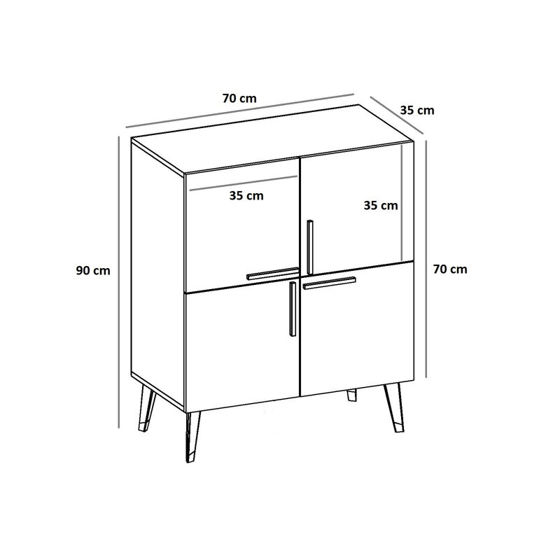Swerting 70cm Console Table, Natural