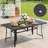 7-Piece Outdoor Patio Dining Set, Includes 6 Sling Chairs and 63" Table with Umbrella Hole – Low-Maintenance Furniture for Yard, Porch, Poolside, or Garden-1393753751