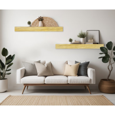 Emerald Lee 2 Piece Oak Floating Shelf