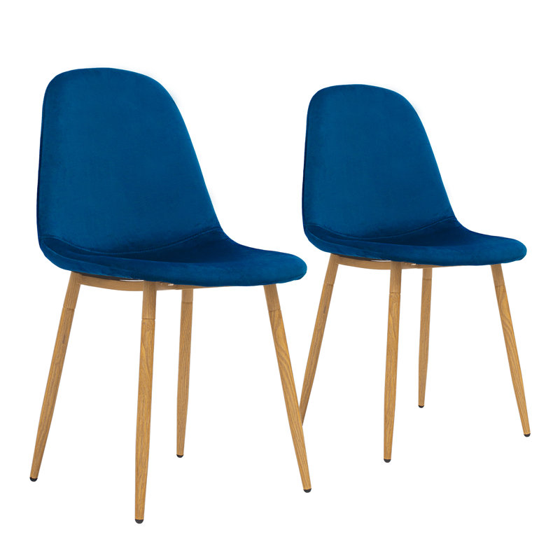 Chaise d'appoint en velours Girraj, Bleu