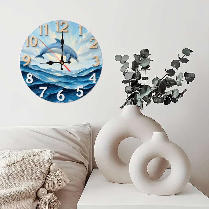 Horloge murale Dolphin Ocean