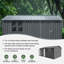 Remise de 120 po x 144 po en métal gris avec fenêtres et tablettes de rangement - une remise à outils de jardin résistante aux intempéries, parfaite pour un patio.