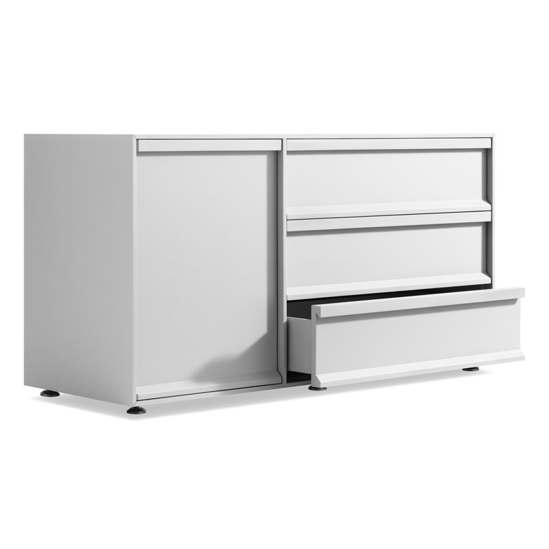 Superchoice 1 Door/3 Drawer Credenza, White