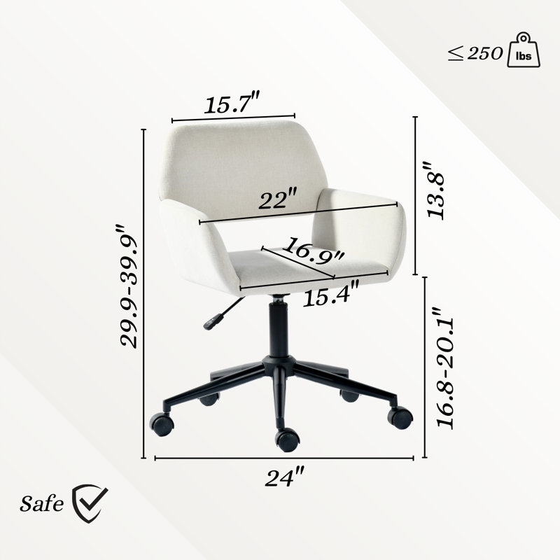 Fauteuil de bureau ModernHome, Blanc