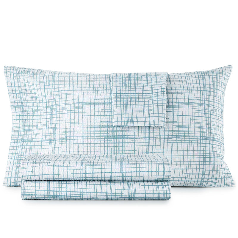Seersucker Sheet Set, Twin + 2 Pillowcases, White