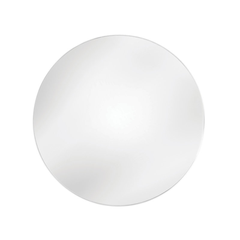 Modern White Round Metal Frame Wall Mirror