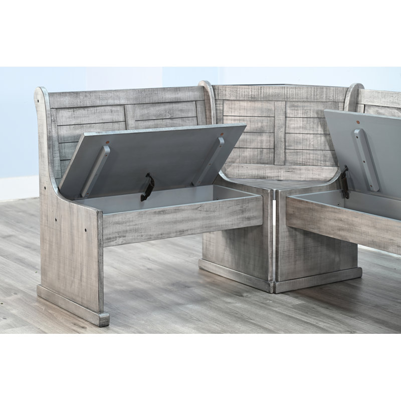 Villepinte 4 - Piece Solid Wood Breakfast Nook Dining Set, Alphine Gray