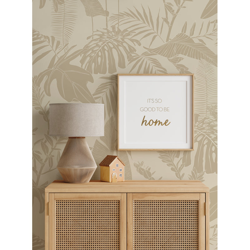 Murale feuilles de la jungle de Pékin L 9 pi x l 24 po, L 9 pi x l 24 po, Beige