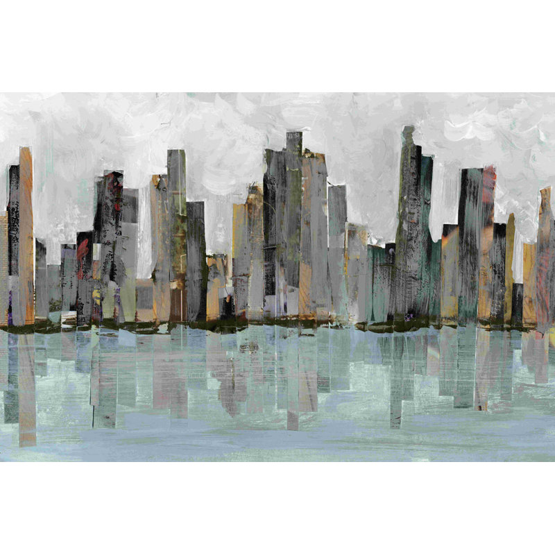 «Second City II» par Jarman Fagalde, reproduction sur toile tendue, H 32 po x l 48 po x P 1,25 po