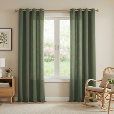 Semi Sheer Curtain Panel Pair