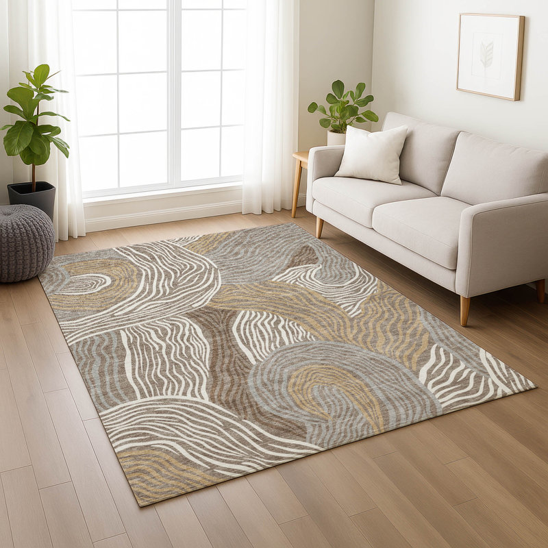 Tapis intérieur / extérieur lavable à la machine Chantille ACN2603, Taupe, 10 pi x 14 pi