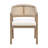 Eldora 7-Piece Mid-Century Modern Dining Set With Cane Back Chairs And Rectangular Pillar Base Table