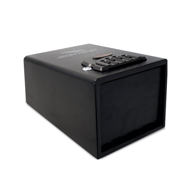 Grand coffre-fort à accès rapide en acier noir mat pour le bureau - poids de 8,62 lb, 8,83 po Largeur, hauteur de 7,12 po, profondeur de 11,83 po