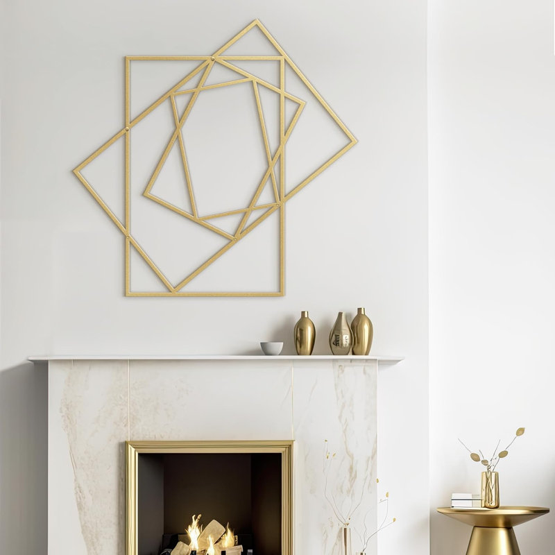 Wall Decor Metal, Gold, 24" H x 24" W x 0.05" D