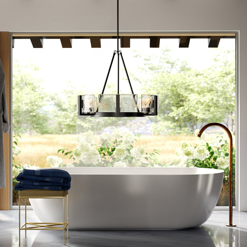 Caidance 6 - Light Steel Dimmable Round Chandelier