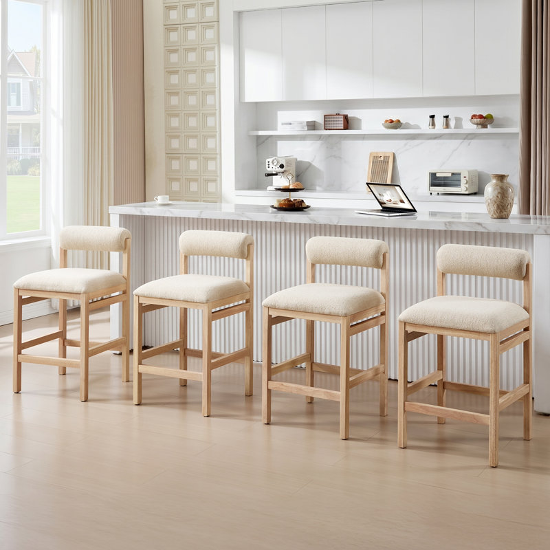 Tabouret de comptoir Albia Modern Farmhouse, Beige