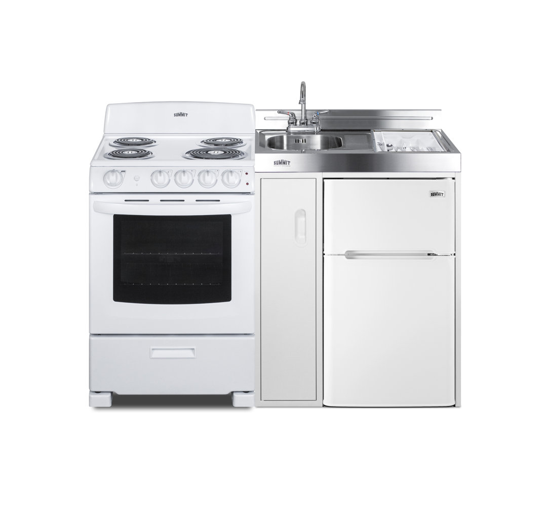 Summit Appliance All-In-One Combo Kitchens 3.2 Cubic Feet Kitchenette Mini Fridge with Freezer Summit Appliance