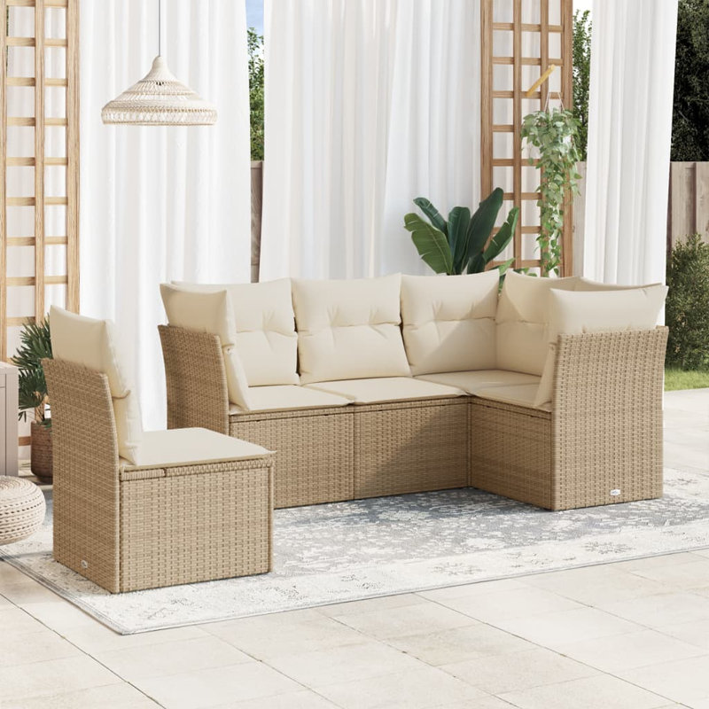 Ensemble de canapé de jardin Vidaxl beige, blanc crème