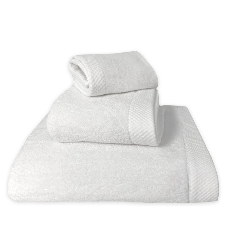 BedVoyage Towel Set 3pc - Viscose from Bamboo + Cotton - 600 GSM - Absorbent & Odor Resistant, White