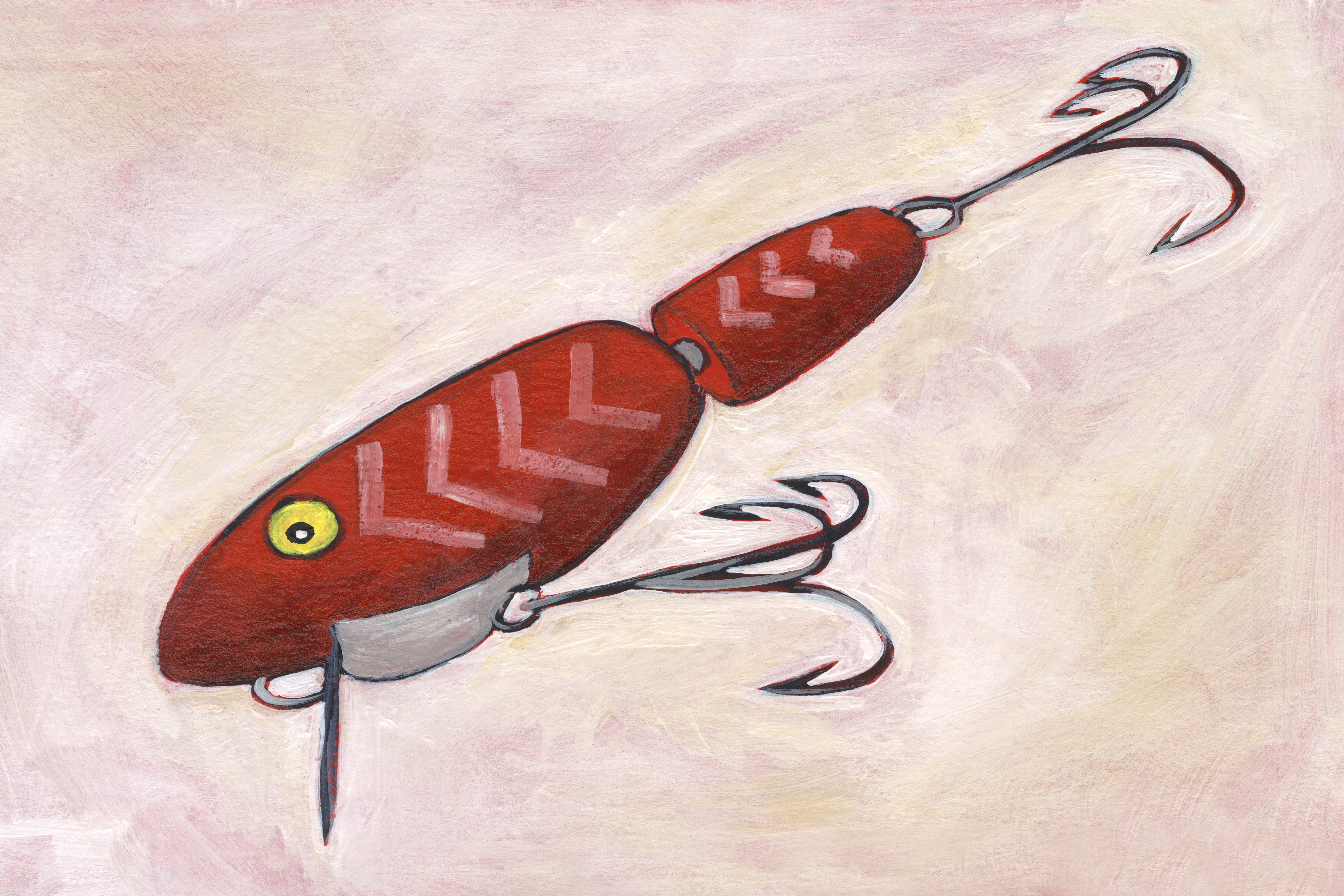 Rosecliff Heights Retro Fishing Lure VI On Canvas by Regina Moore Painting