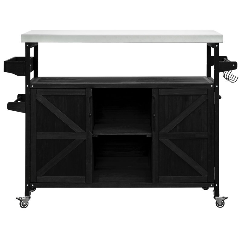 Table de gril d'extérieur classique - dessus de porte et porte magnétique, Noir
